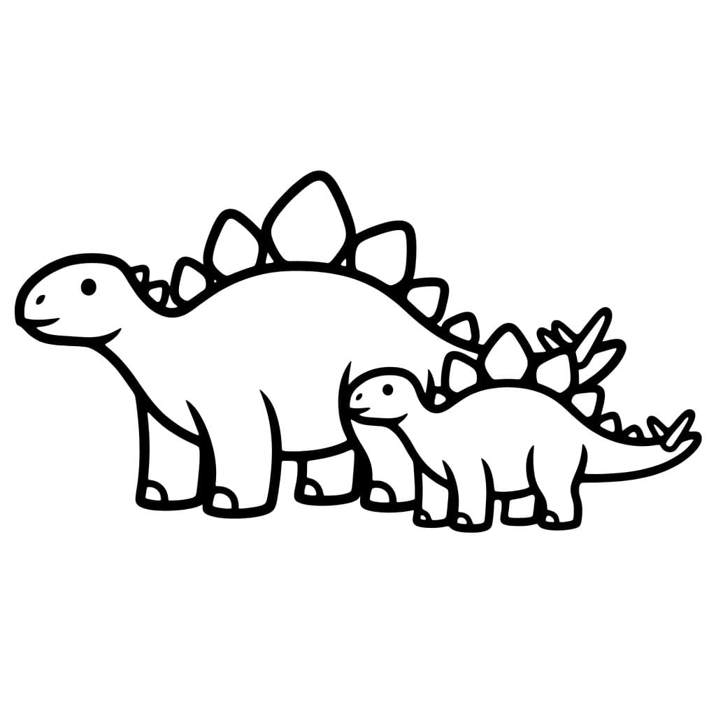 To Stegosaurus sammen fargelegging