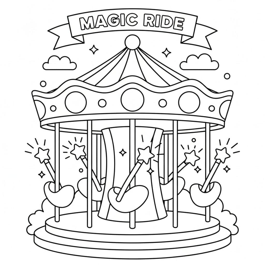 Tryllestavkarusell fargelegging