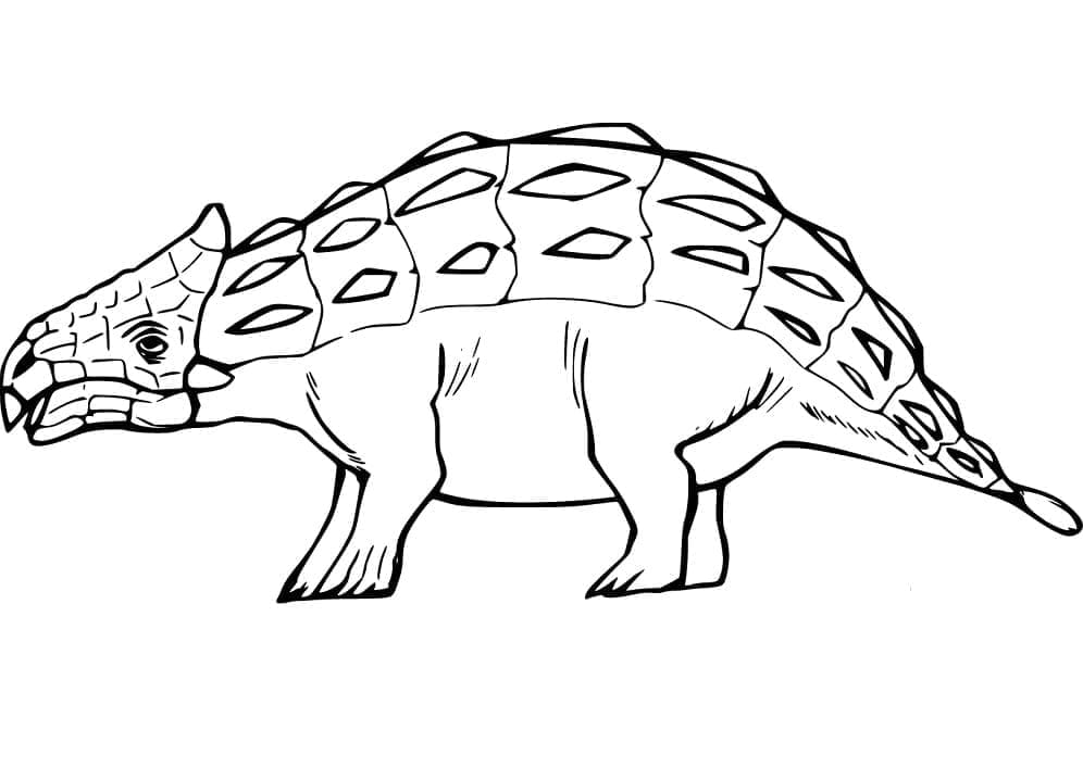 Utskrivbar Gratis Ankylosaurus fargelegging