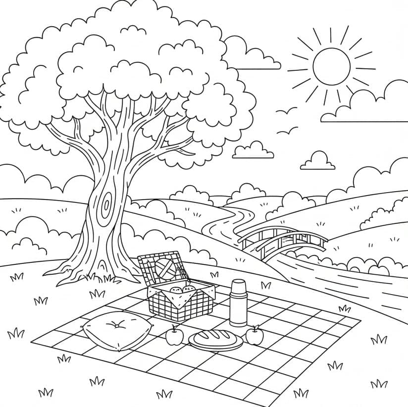 Utskrivbar piknik fargelegging