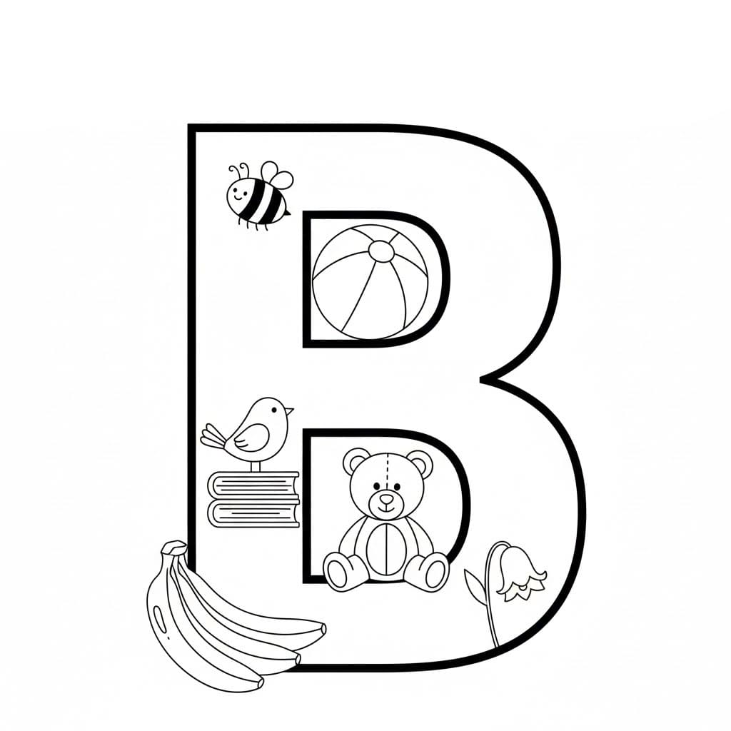 Vanlig bokstav B fargelegging