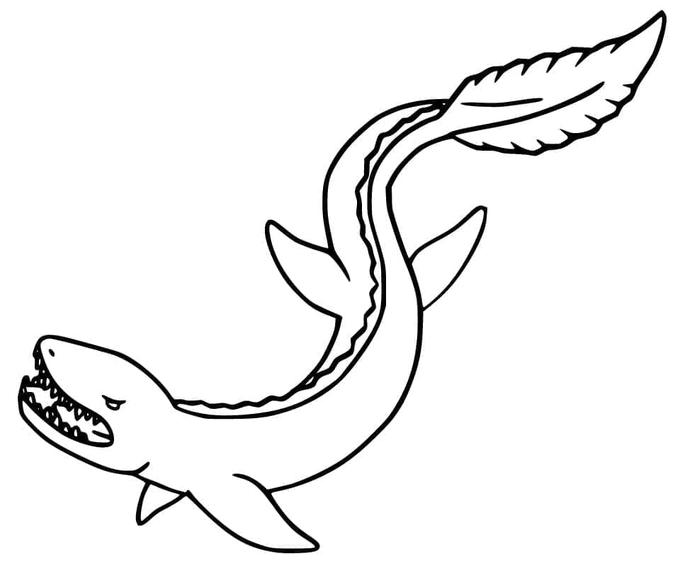 Veldig sint Mosasaurus fargelegging