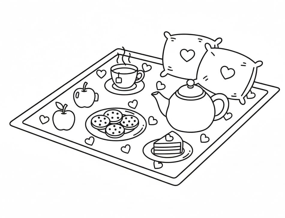 Veldig søt piknik fargelegging