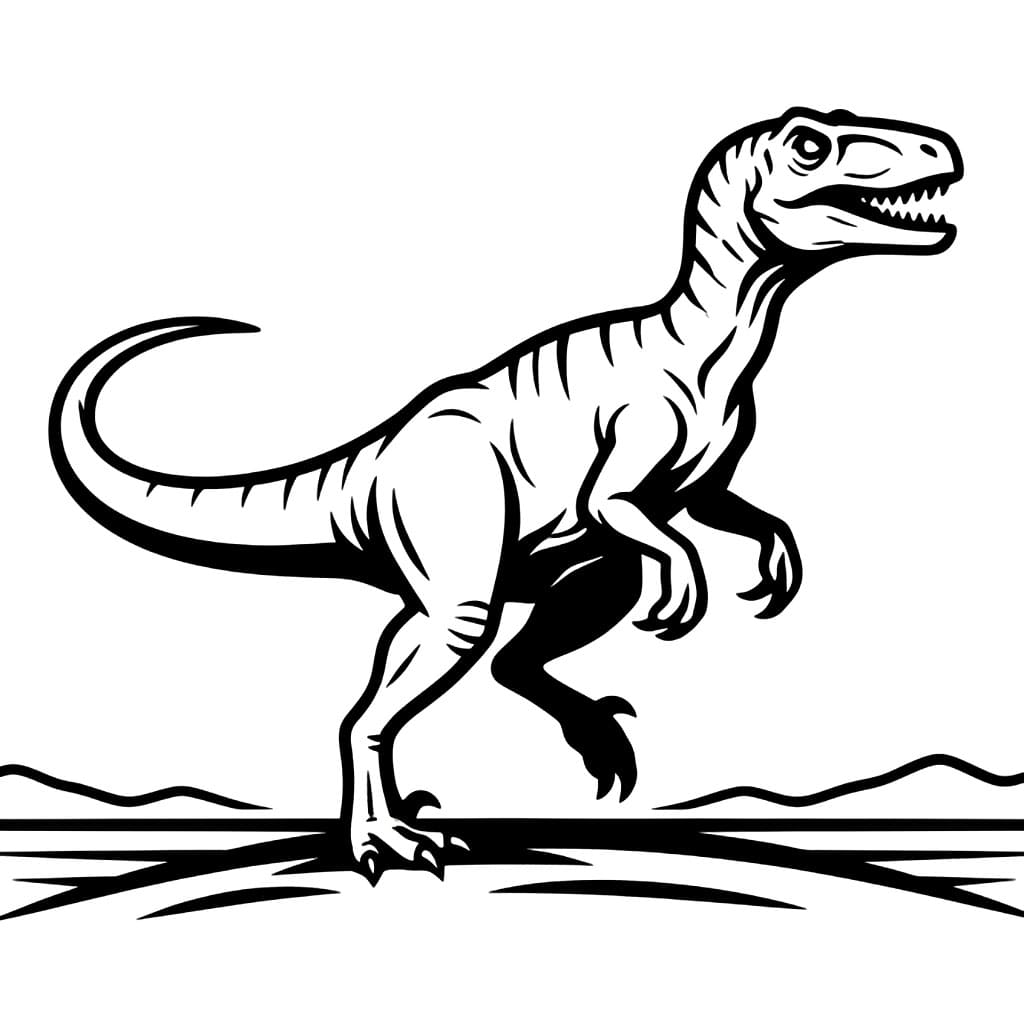 Velociraptor på høyde fargelegging