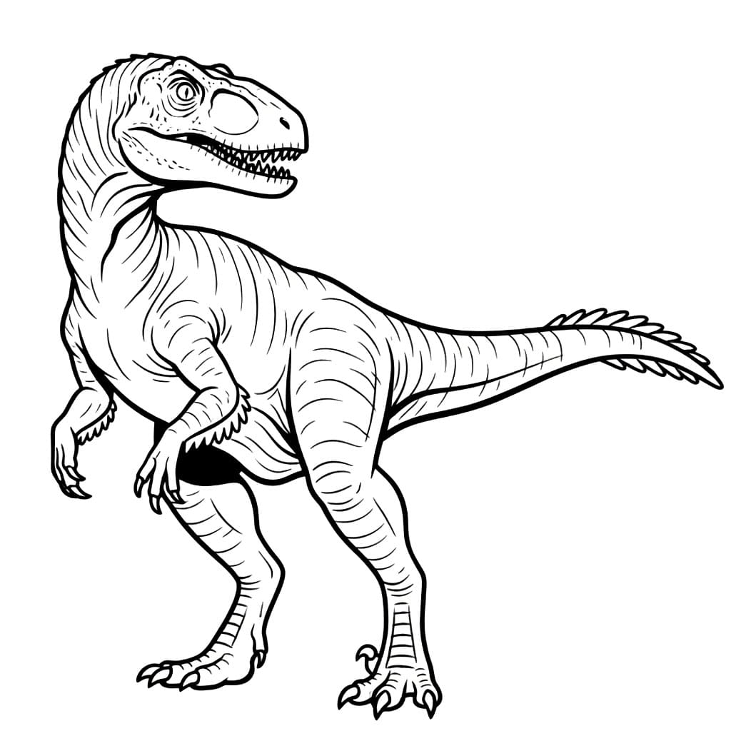 Velociraptor ser bakover fargelegging