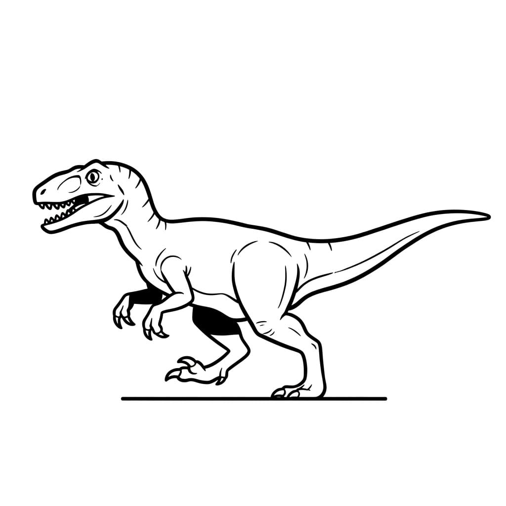 Velociraptor sideprofil fargelegging