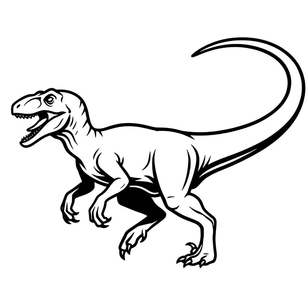 Velociraptor svinger halen fargelegging