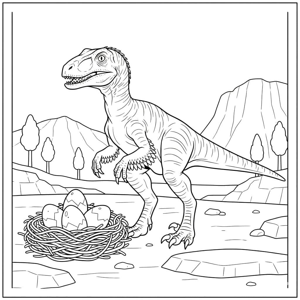 Velociraptor ved rede fargelegging