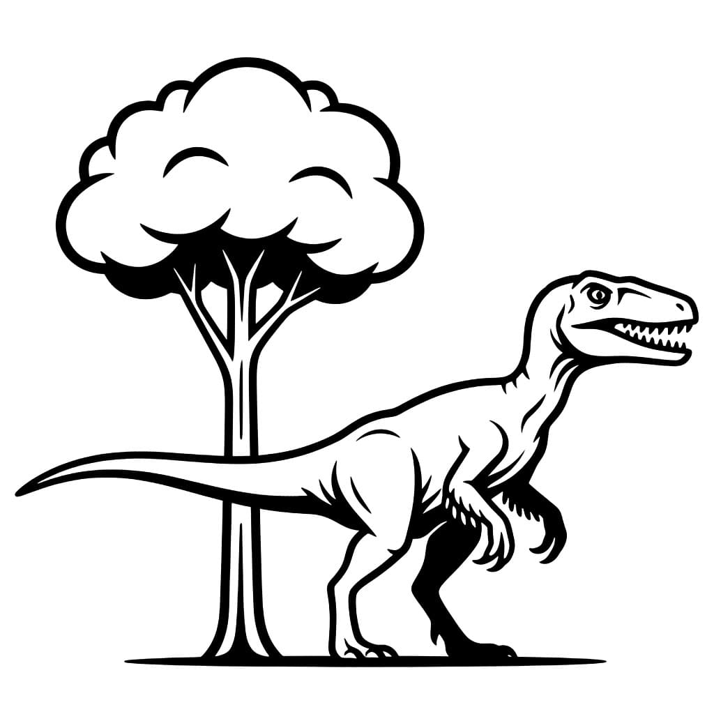 Velociraptor ved tre fargelegging