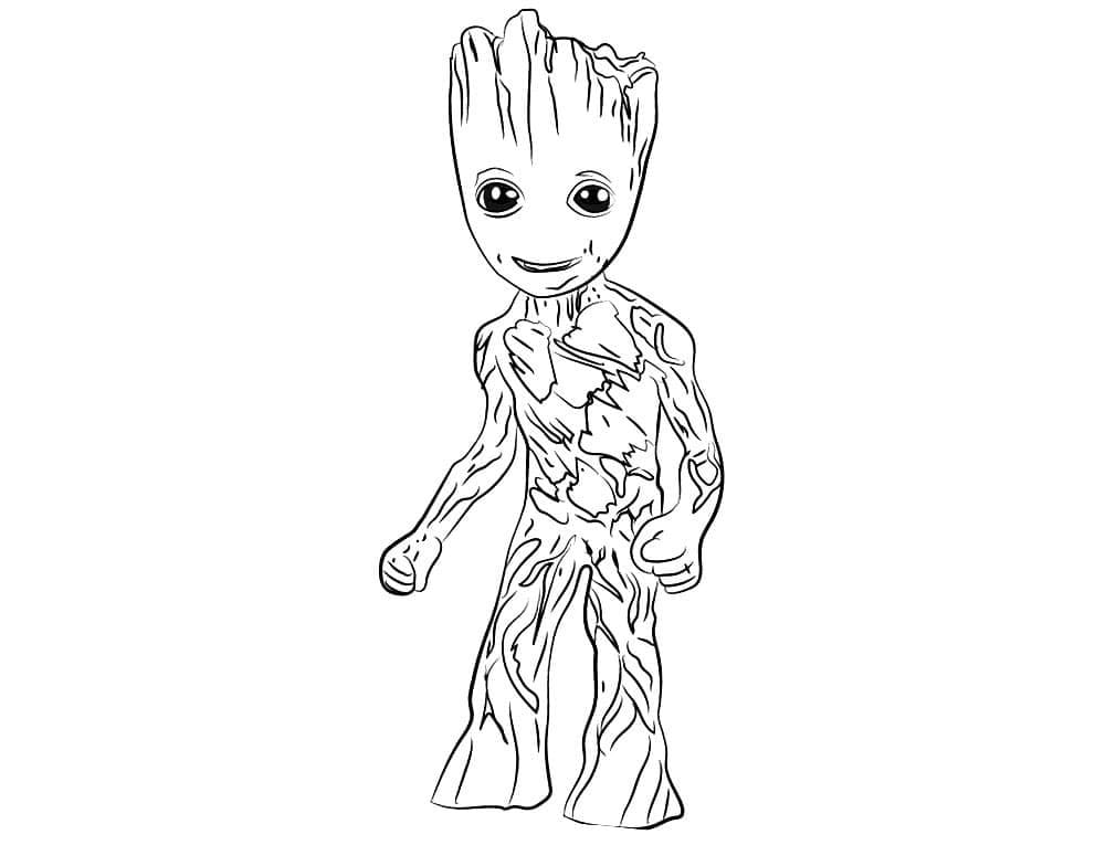 Baby Groot fra Guardians of the Galaxy fargelegging