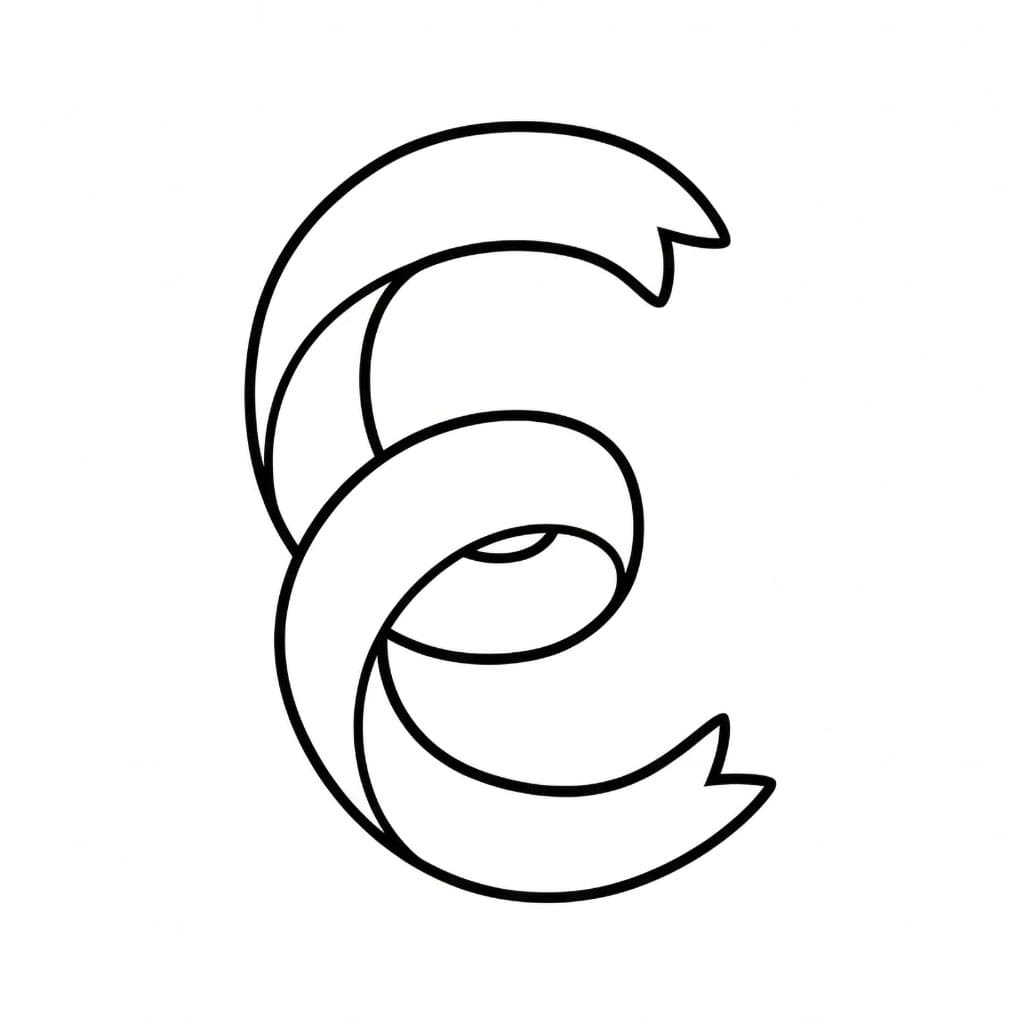 Bånd med bokstav E fargelegging