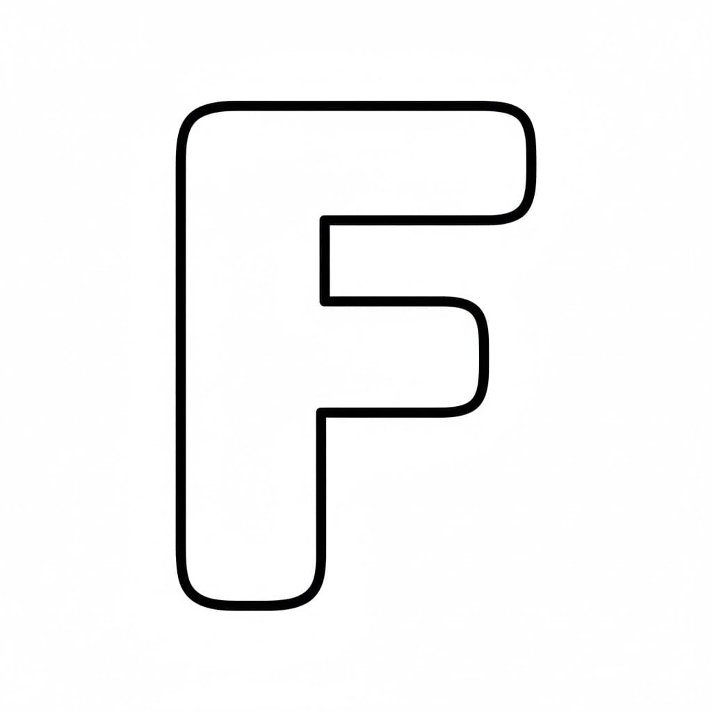 Barn bokstav F fargelegging