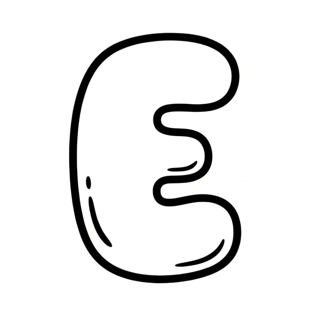 Boblebokstaven E fargelegging