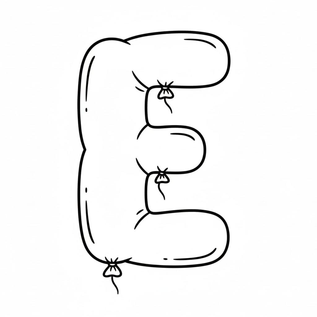 Bokstaven E ballong fargelegging