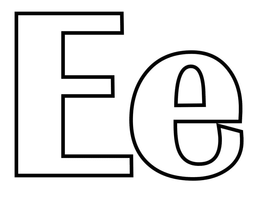 Bokstaven E for barn fargelegging