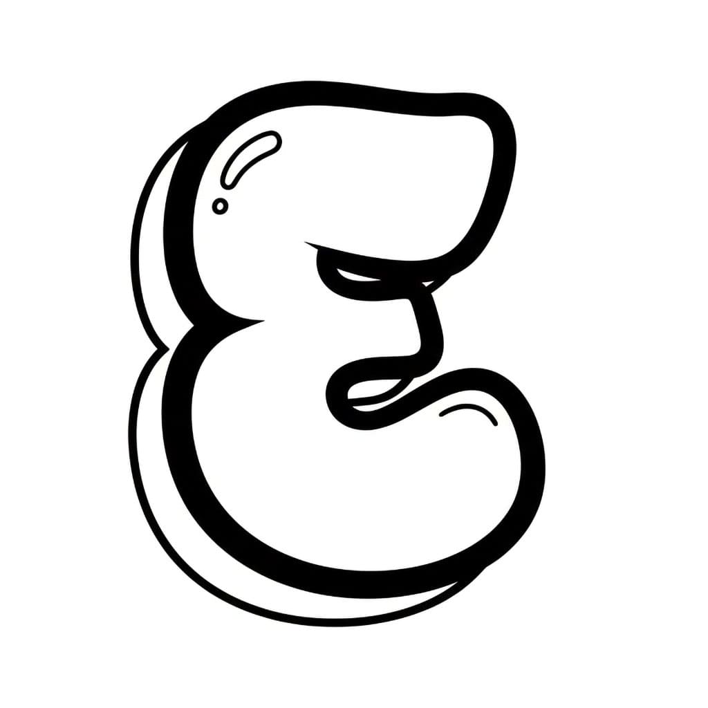 Bokstaven E graffiti fargelegging