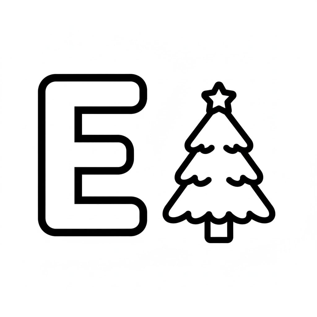 Bokstaven E ved siden av furu fargelegging