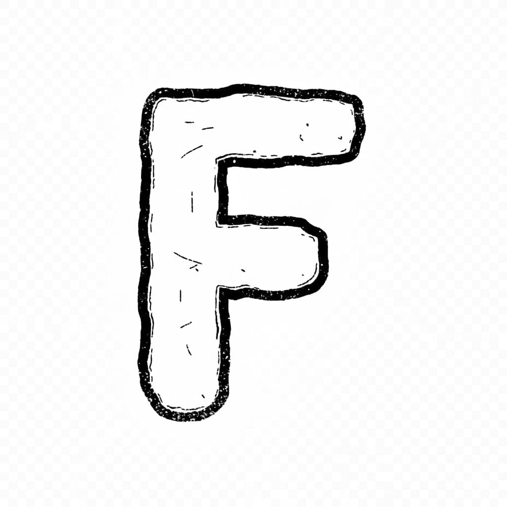 Bokstaven F i tavlestil fargelegging
