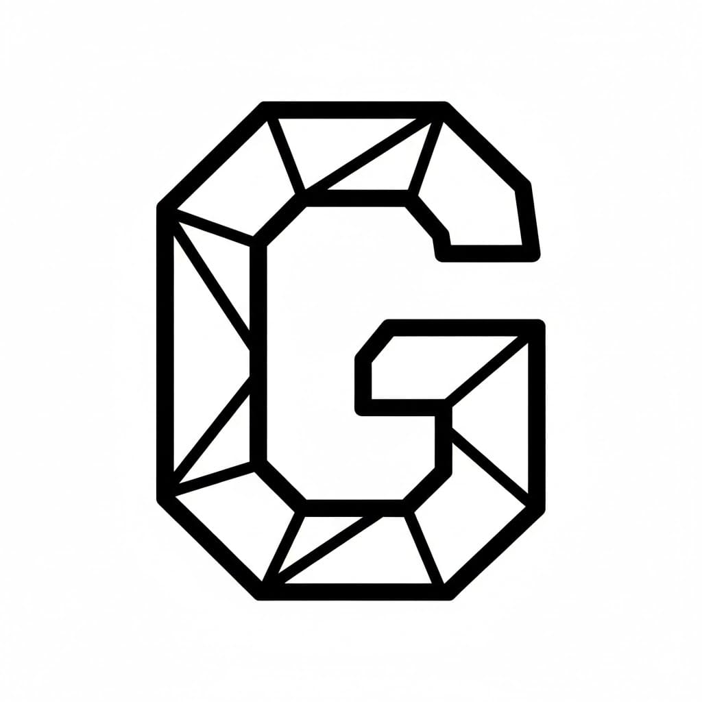 Bokstaven G for barn fargelegging