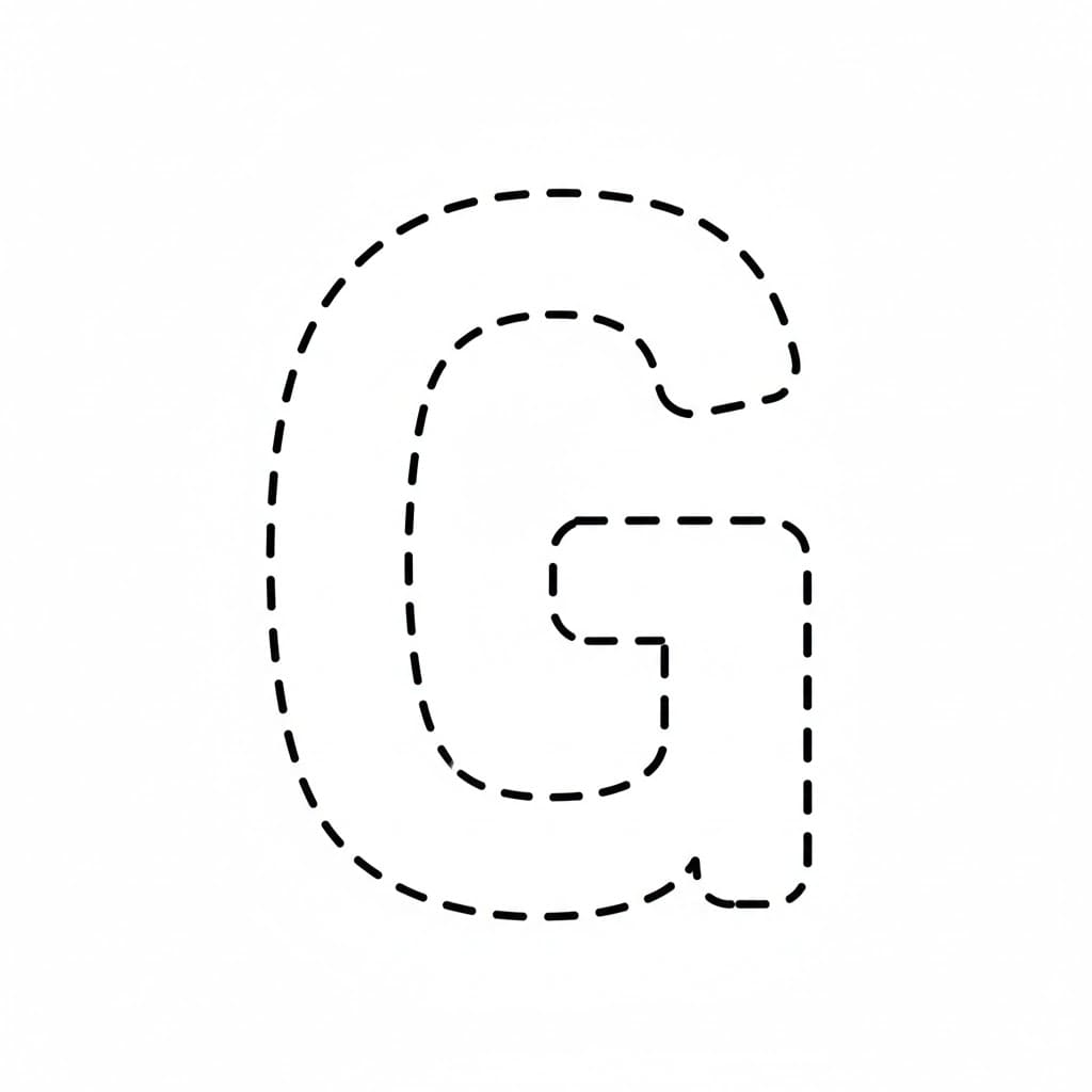 Bokstaven G prikket bilde fargelegging