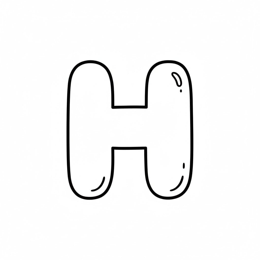 Bokstaven H boble fargelegging