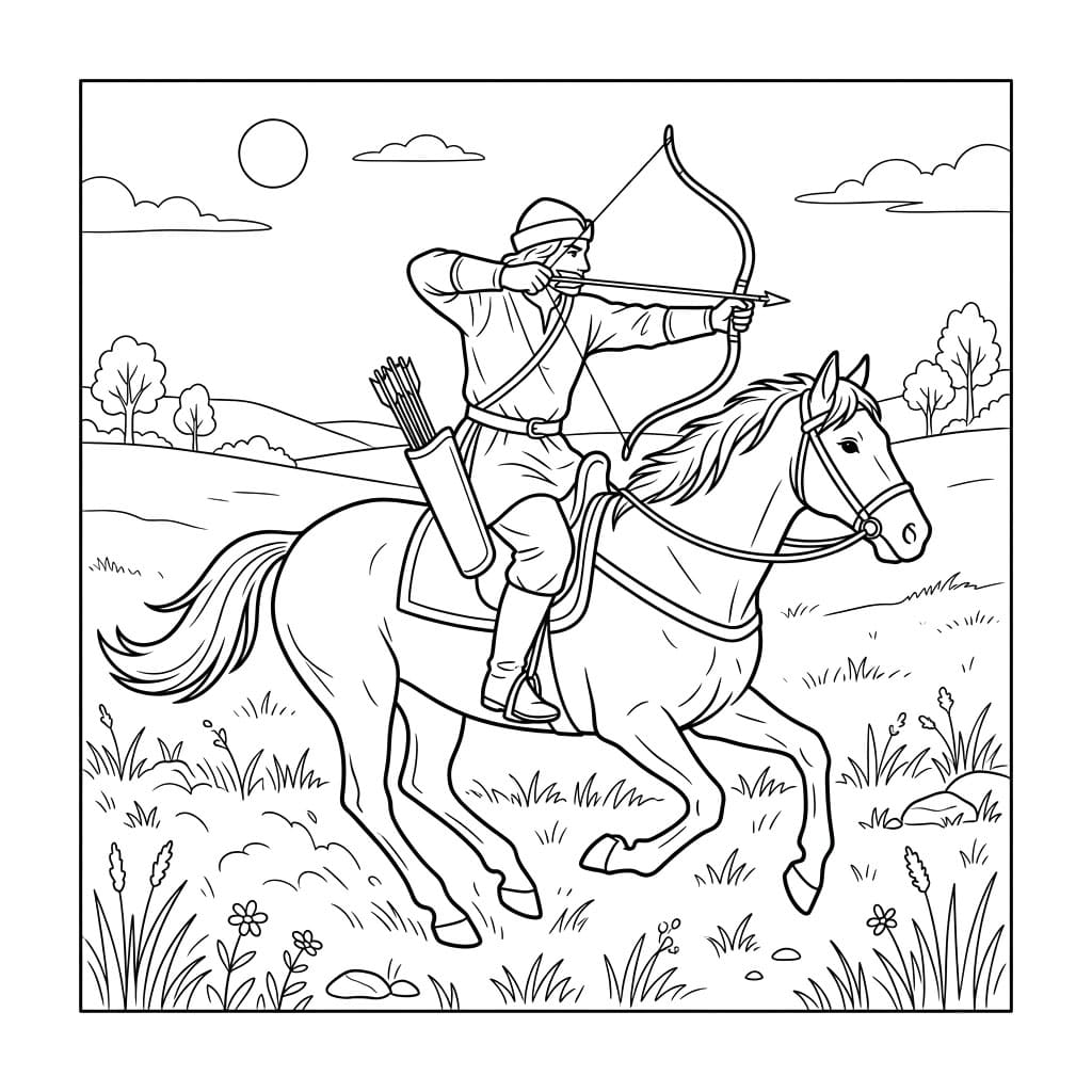 Buejakt fra Hest fargelegging