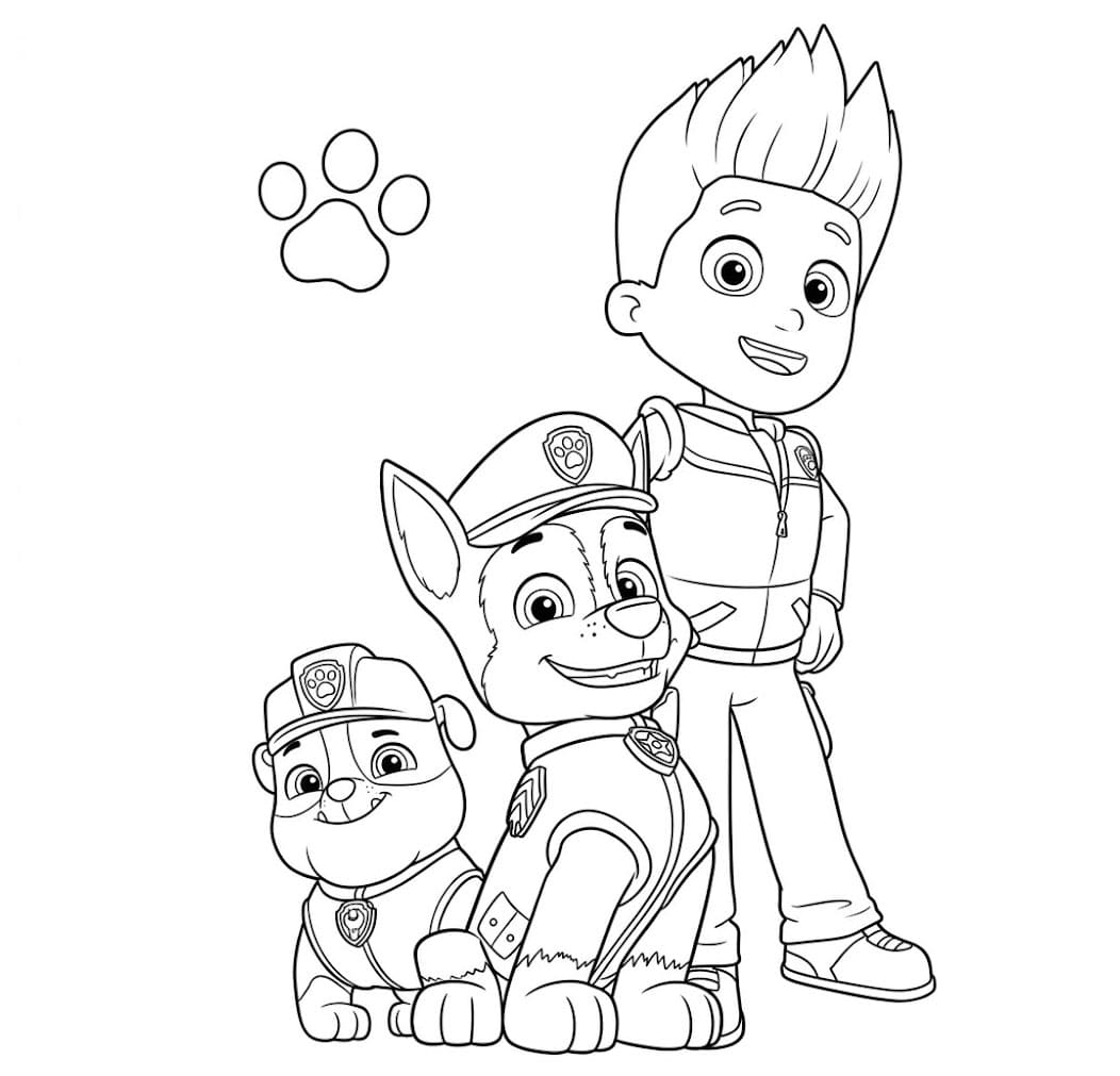 Chase, Rubble og Ryder fargelegging