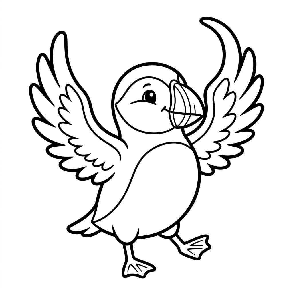 Dansende Lundefugl fargelegging