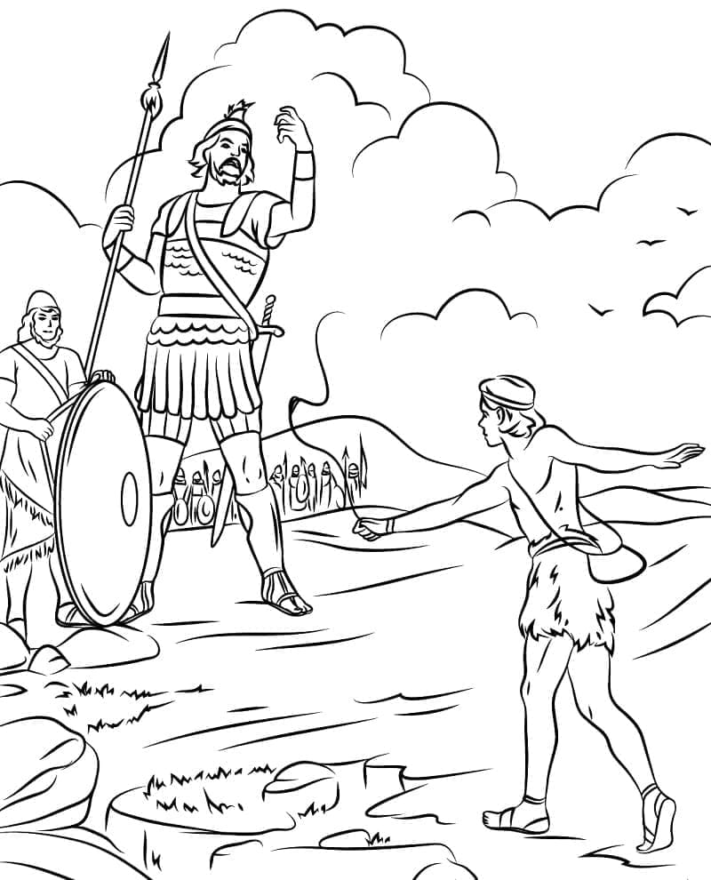 David og Goliat bilder fargelegging