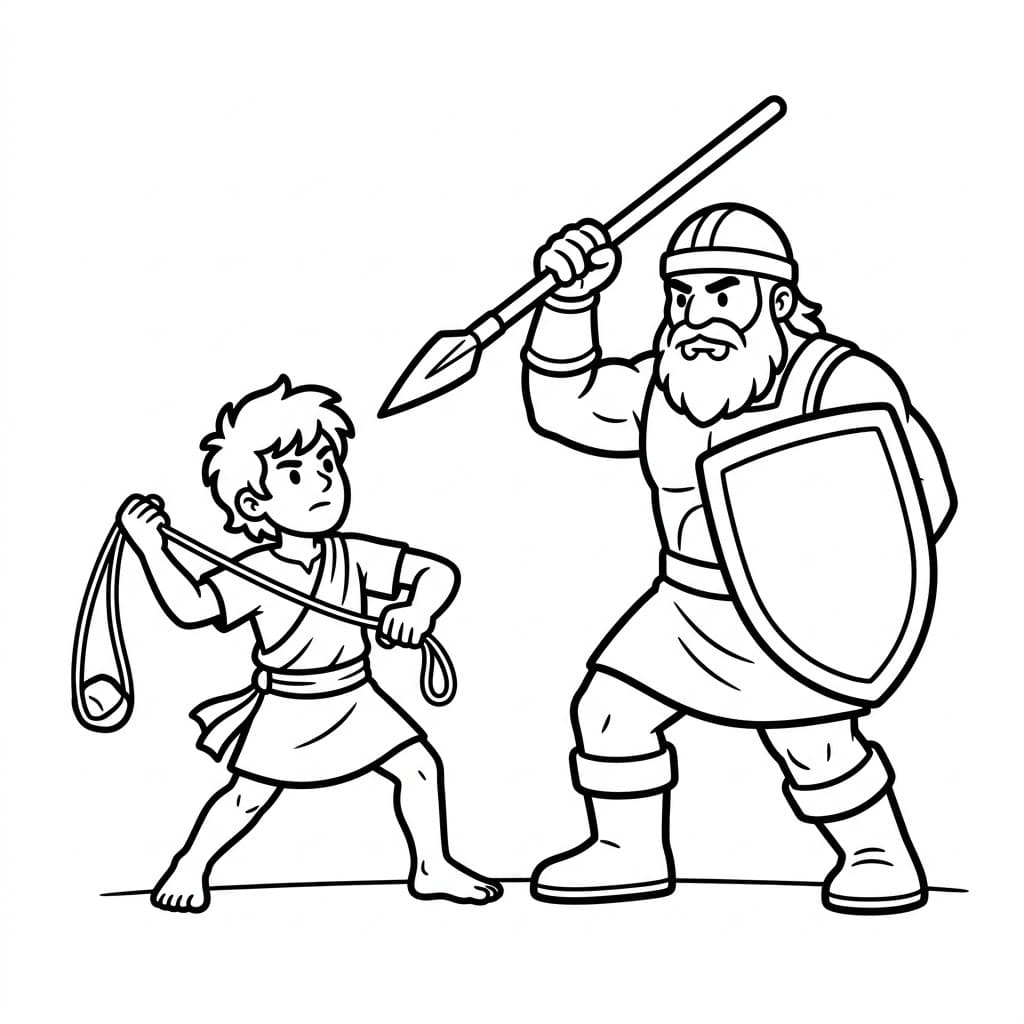 David og Goliat i strid fargelegging