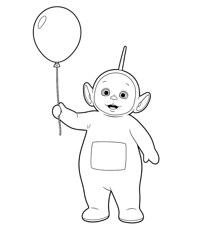 Dipsy holder en ballong fargelegging