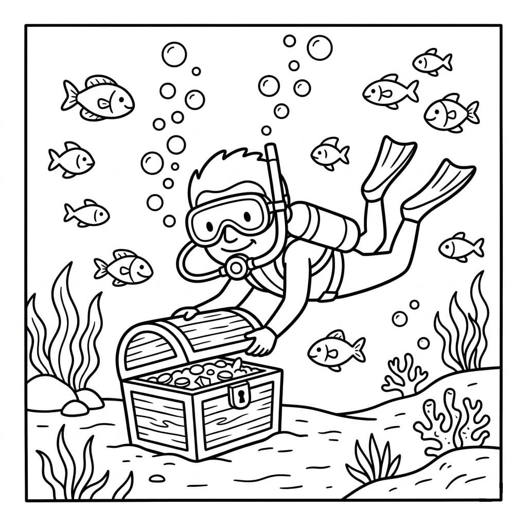 Dykker finner skatt fargelegging