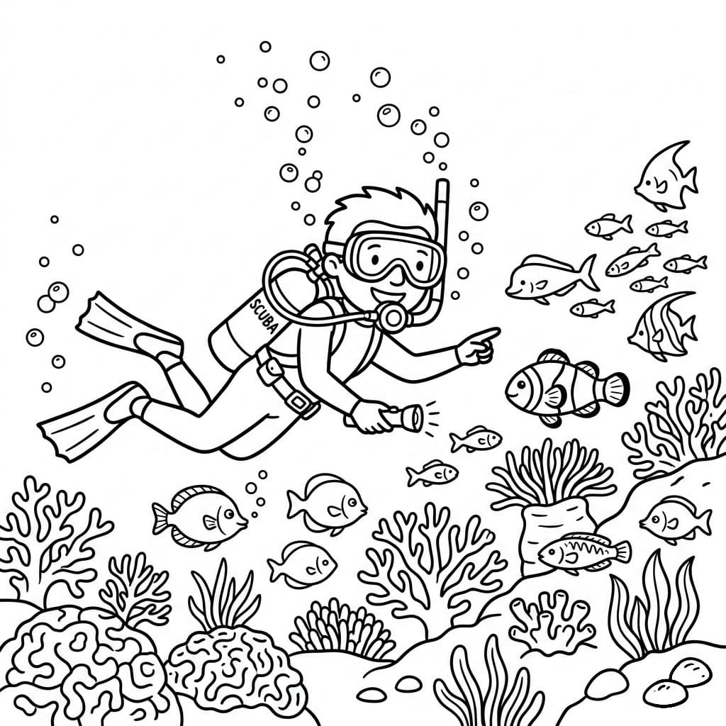 Dykking havoppdagelse fargelegging