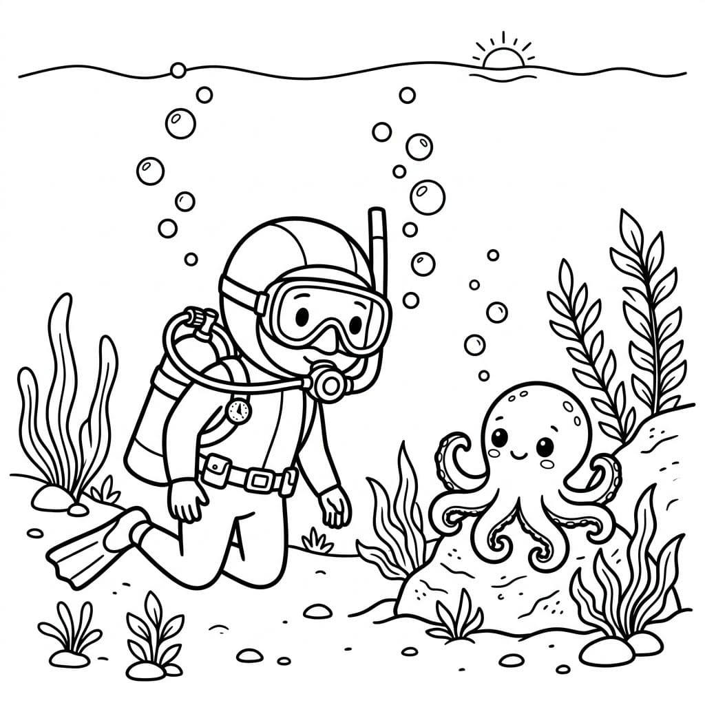 Dykking med blekksprut fargelegging