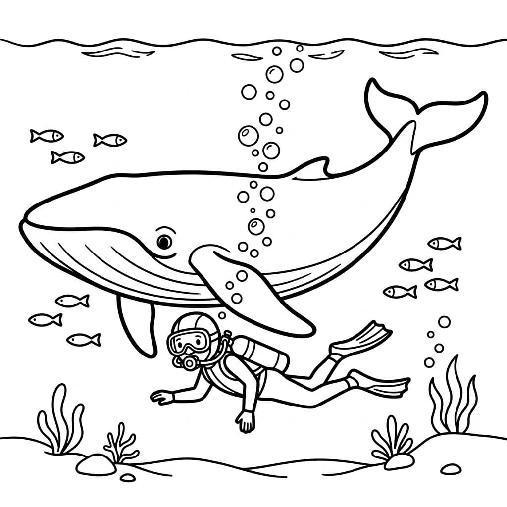 Dykking med hval fargelegging