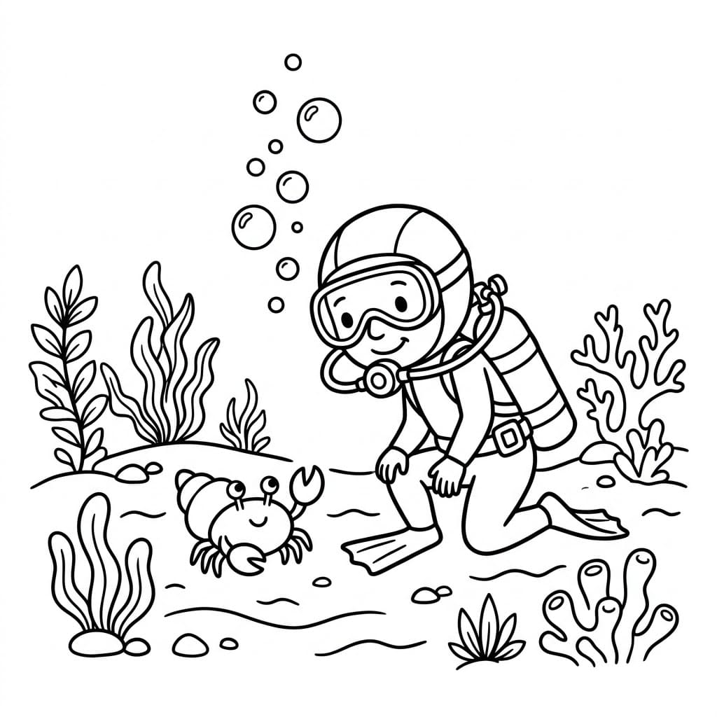 Dykking med krabbe fargelegging