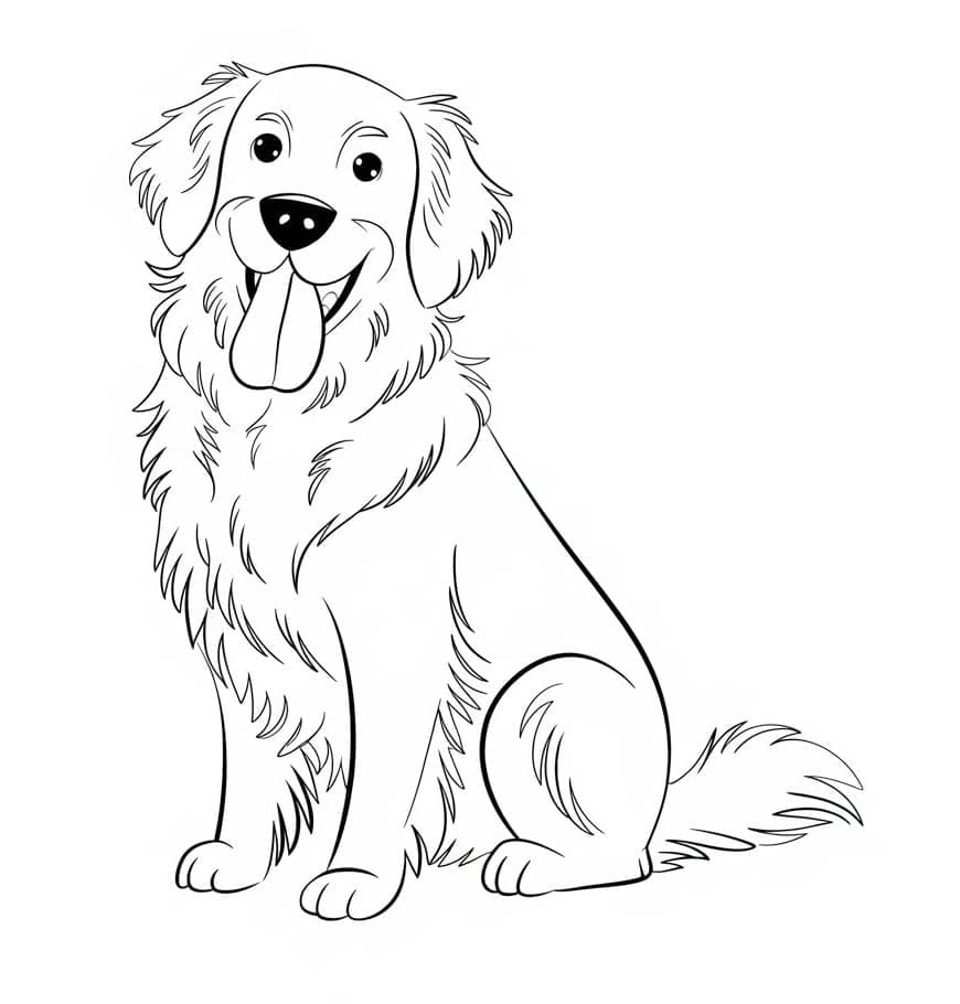 En Golden Retriever fargelegging