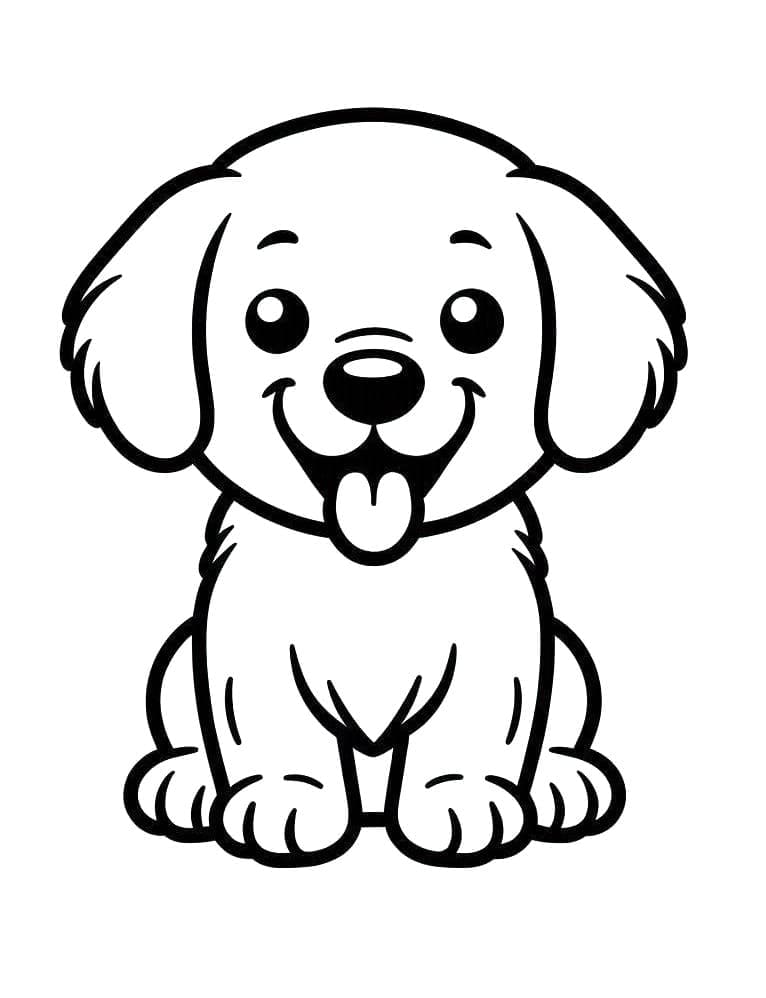 En liten Golden Retriever fargelegging