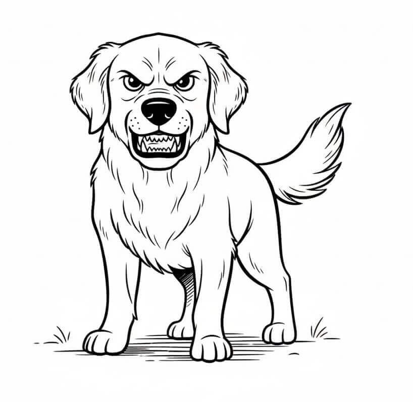 En sint Golden Retriever fargelegging