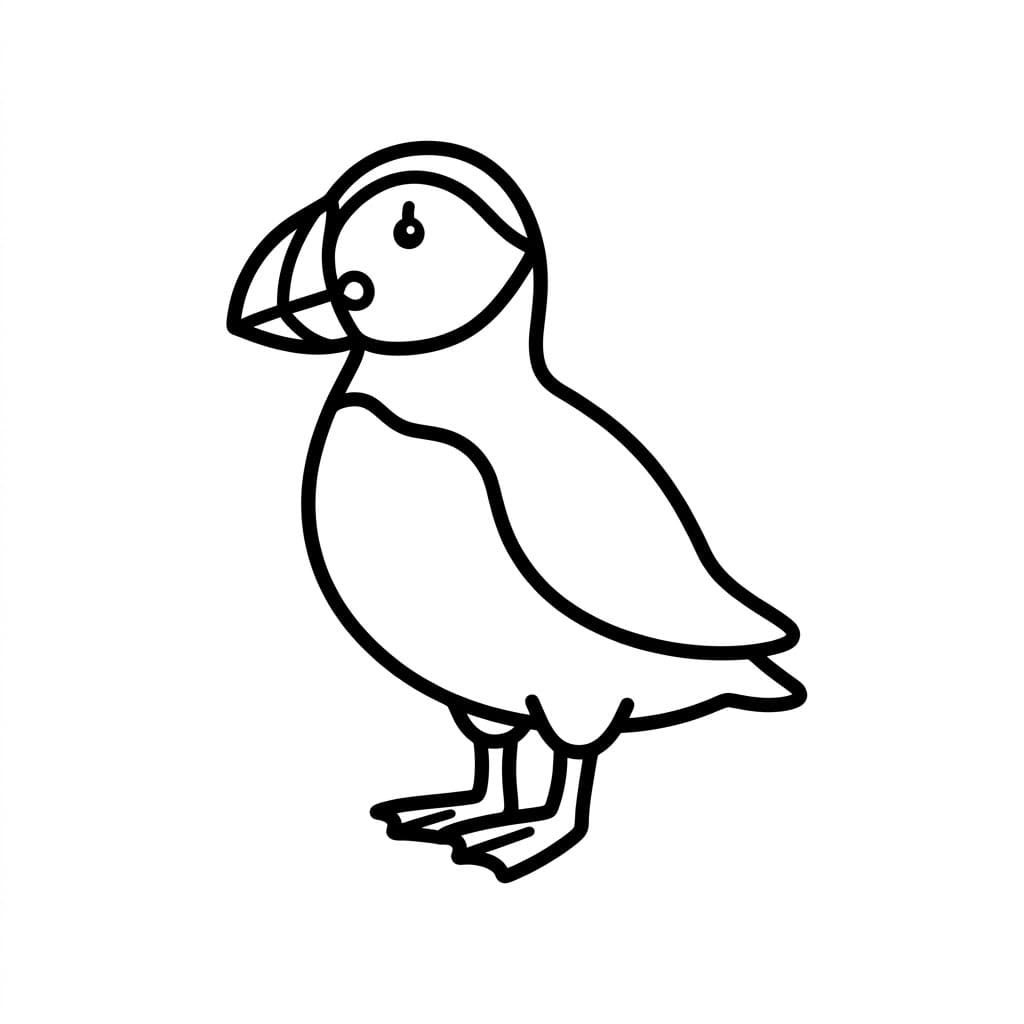 Enkel Lundefugl fargelegging