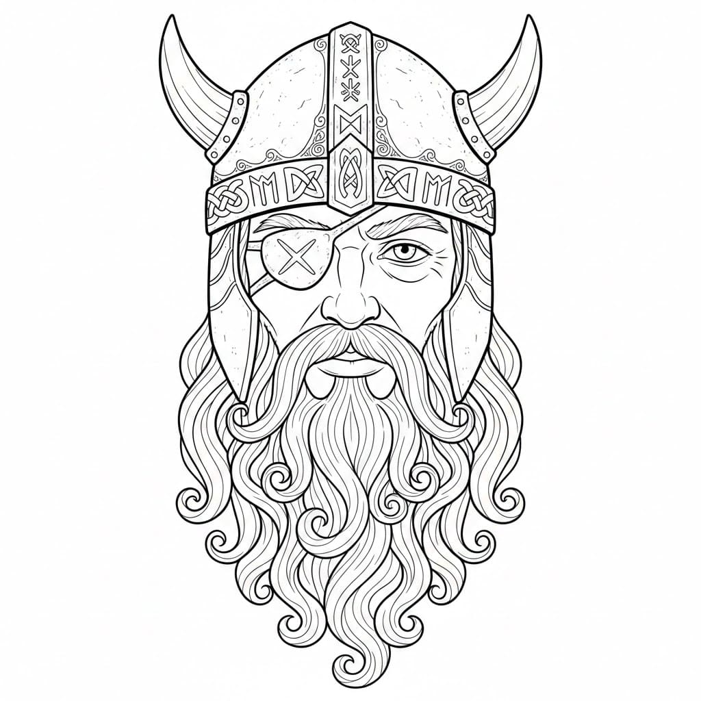 Enøyd Odin fargelegging