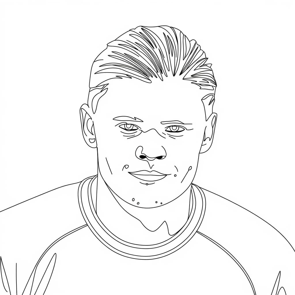 Erling Haalands Frie Ansikt fargelegging