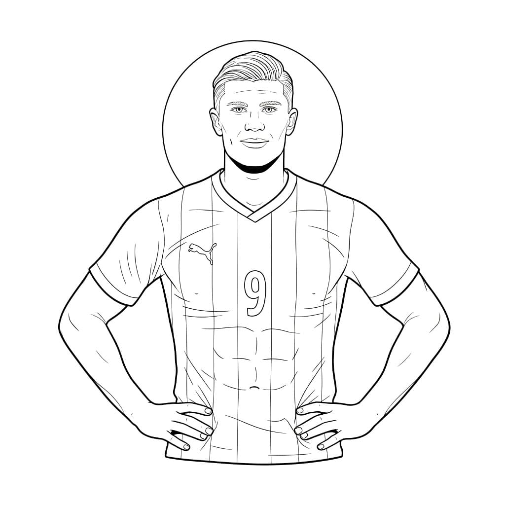 Erling Haalands Jersey Nærbilde fargelegging