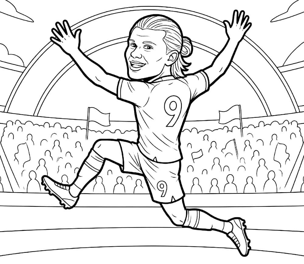 Erling Haalands Målfeiring fargelegging