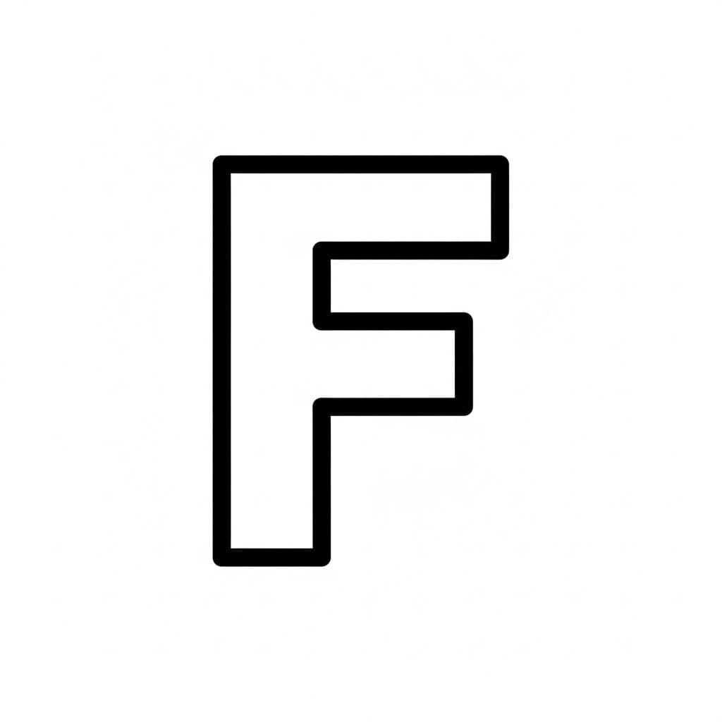 Fet bokstav F fargelegging