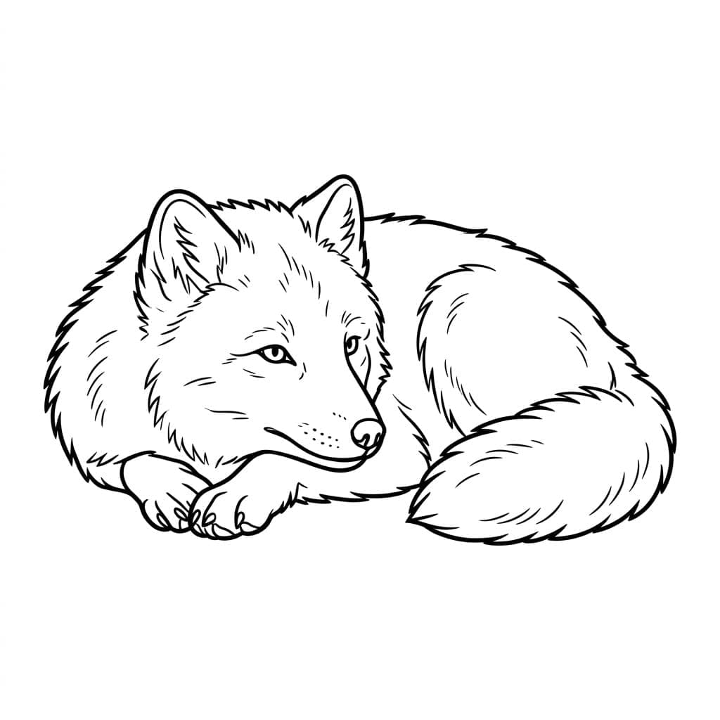 Fjellrev hviler fargelegging