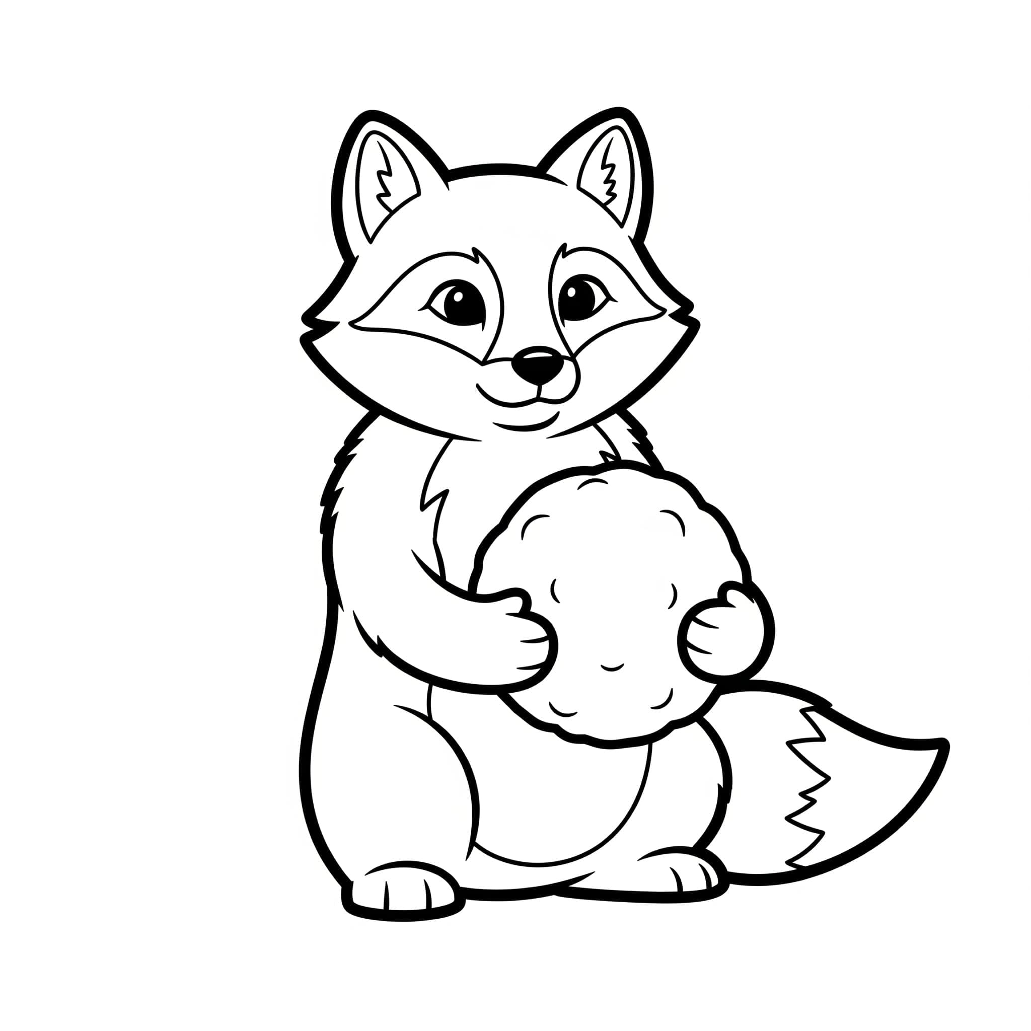 Fjellrev med snøball fargelegging