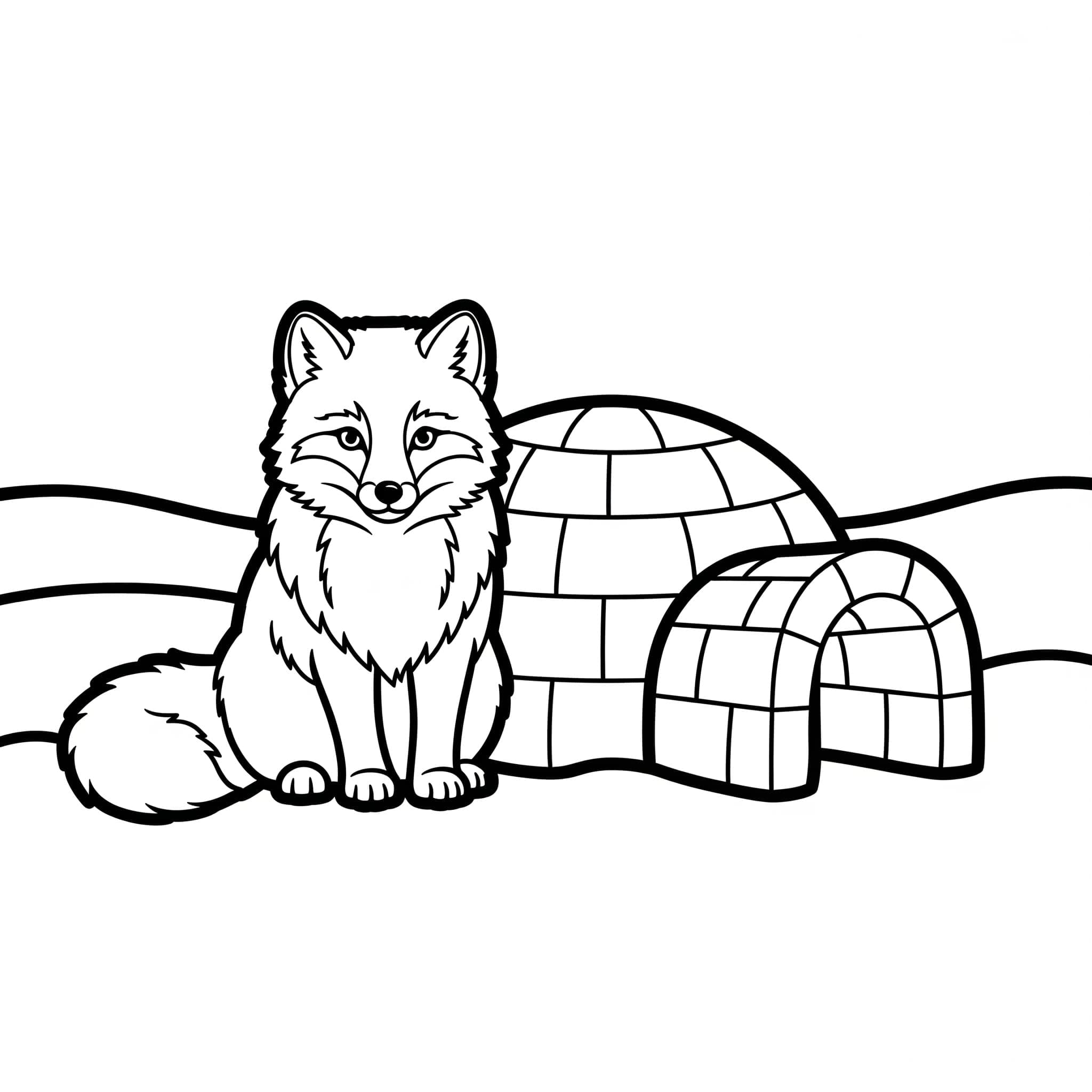 Fjellrev og iglo fargelegging