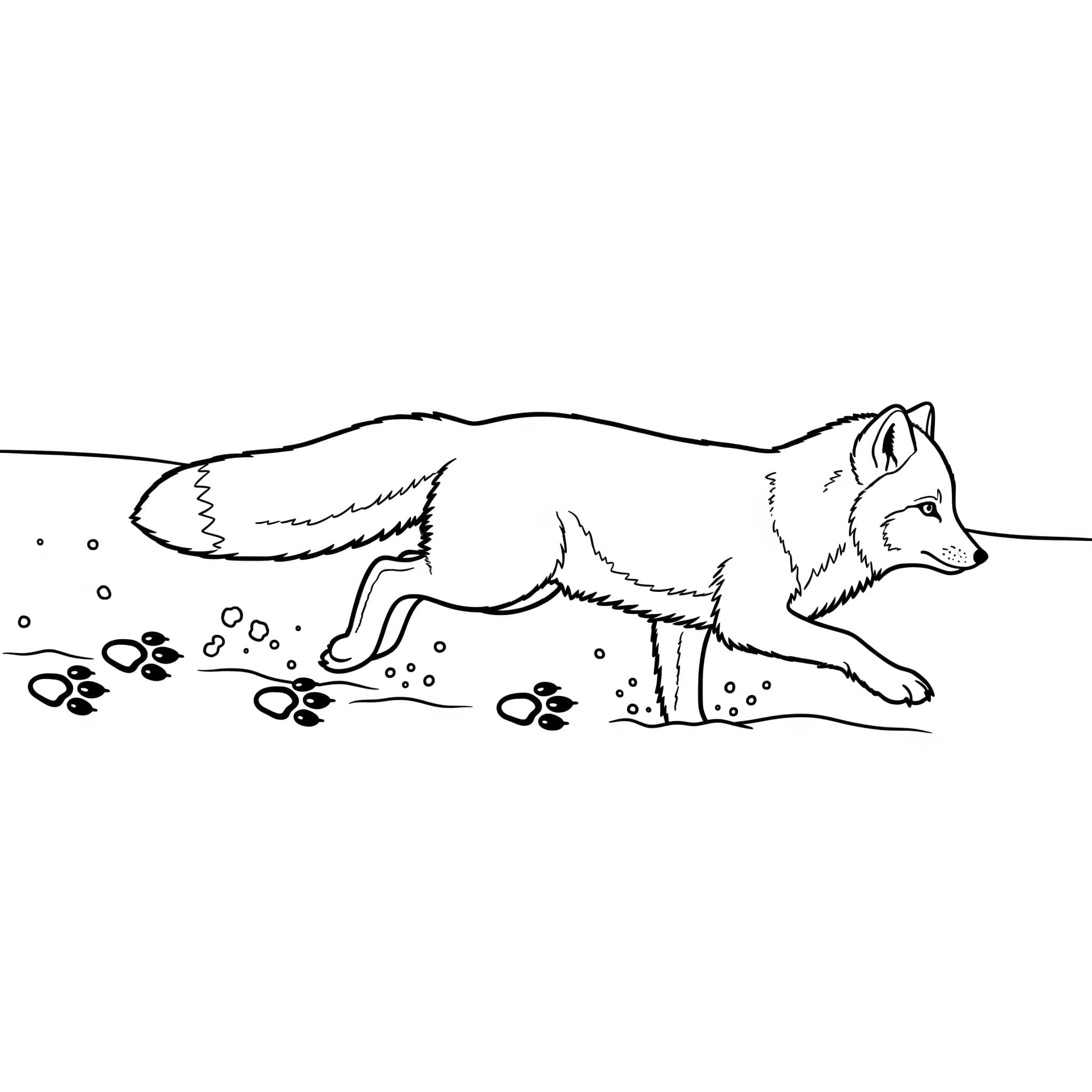 Fjellrev på jakt fargelegging