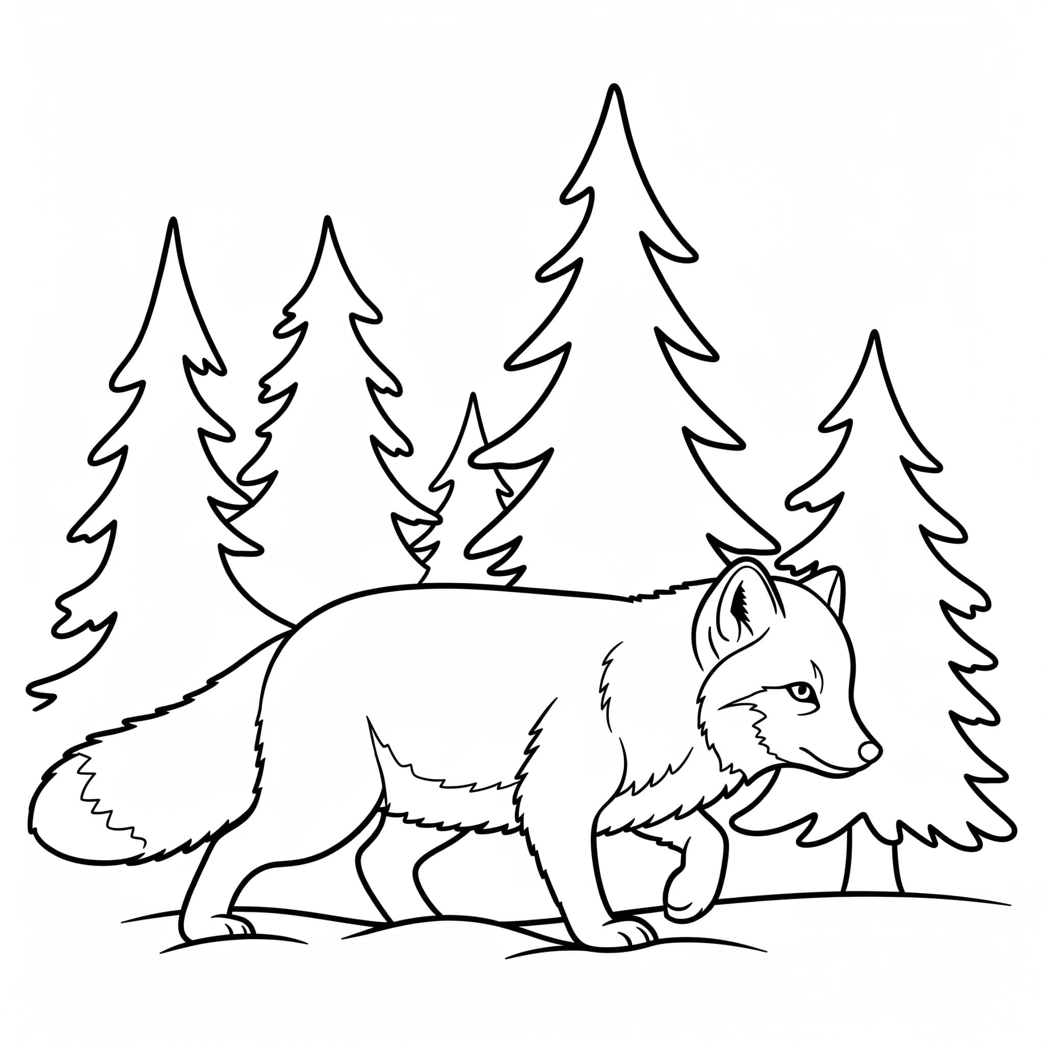 Fjellrev på tur fargelegging